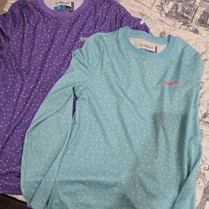 Magellan Outdoors Purple and Blue Long Sleeve Tees